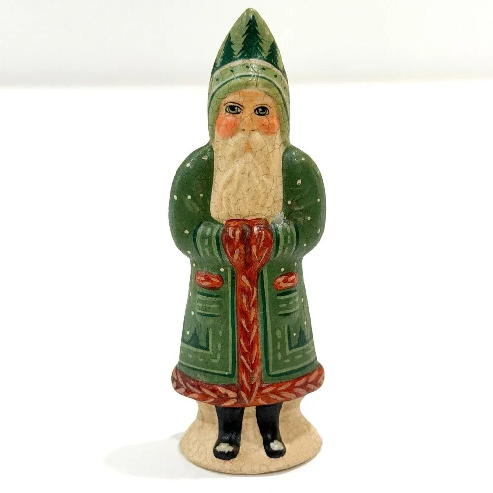 Vaillancourt Belsnickel 3 1997 Collectors Weekend Chalkware Green Coat Christmas